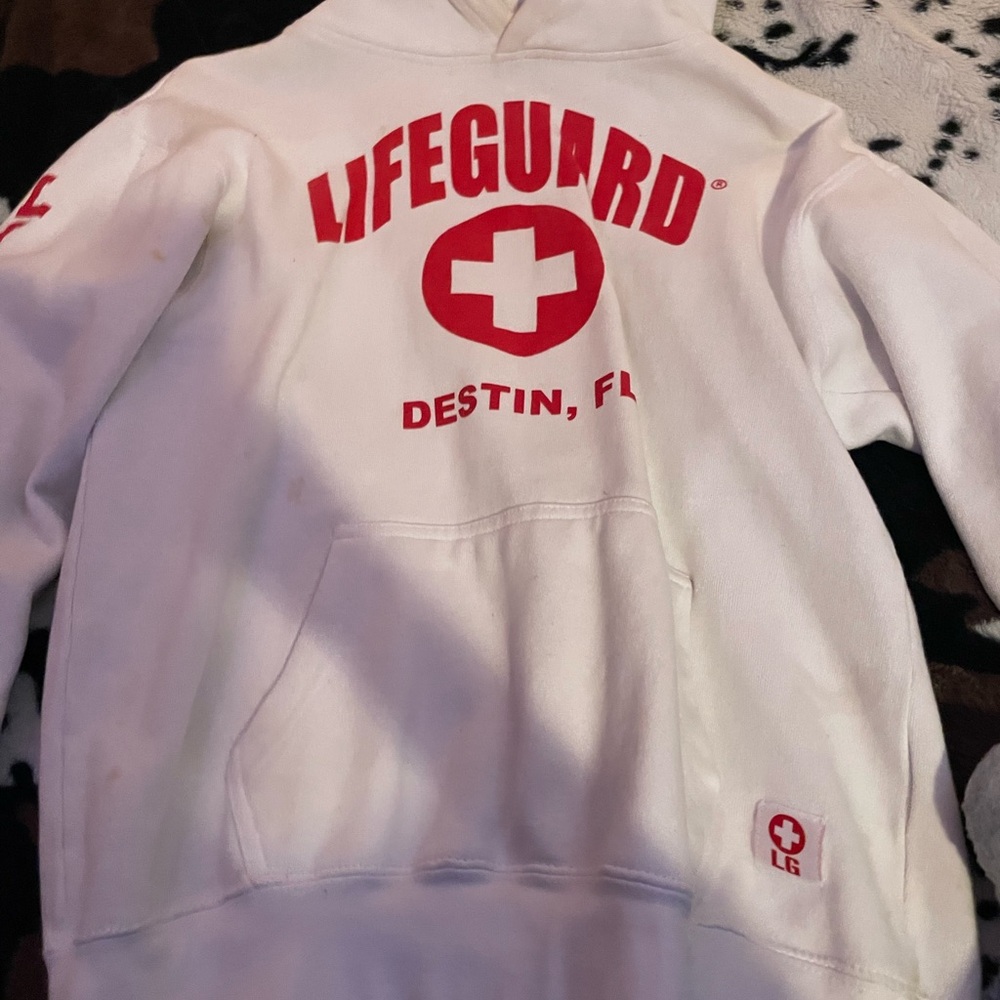 Lifeguard Red and White Hoodie
